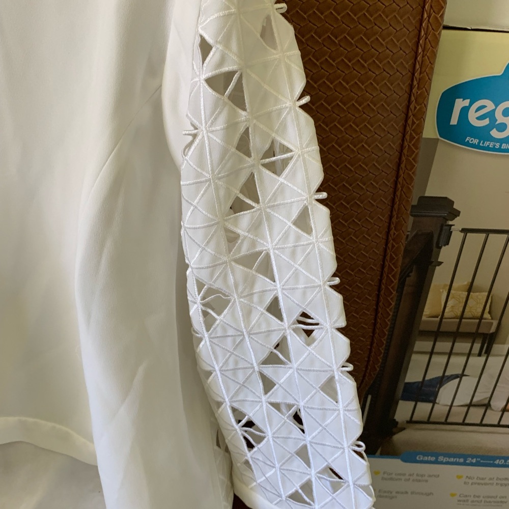 Beautiful Polyester White Lace Jacket - image 1